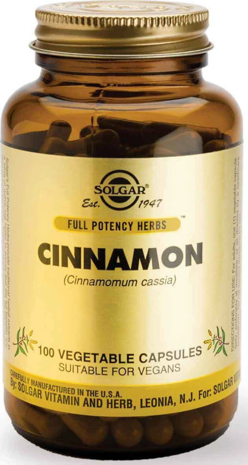 Solgar Cinnamon 500mg 100 φυτικές κάψουλες
