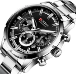 CURREN 8355 Silver/Black Chronograph