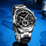 CURREN 8355 Silver/Black Chronograph