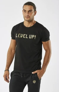 Μπλουζάκι ανδρικό μαύρο LEVEL UP Μαύρο