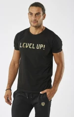 Μπλουζάκι ανδρικό μαύρο LEVEL UP Μαύρο