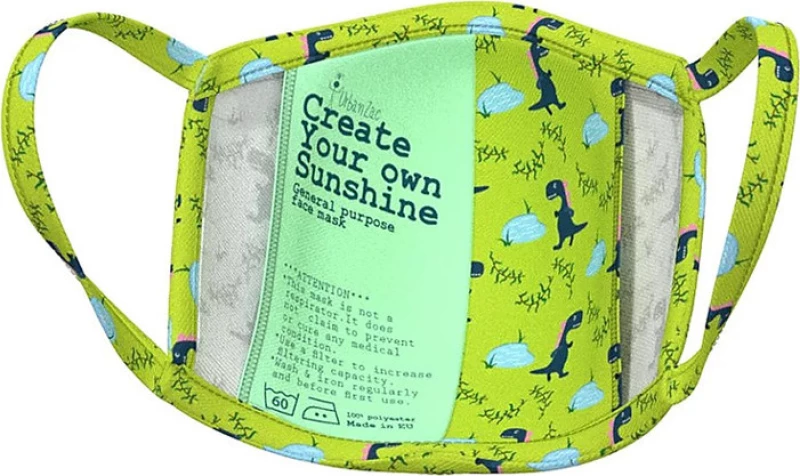 Urban Zac 2.0 Kids Face Mask with Ear Loops Dino 1τμχ