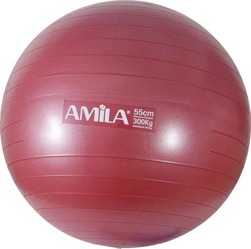 Amila 48412 Μπάλα Pilates 55cm 0.95kg Κόκκινη