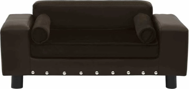 vidaXL Καναπές Βελουτέ/Συνθετικό Δέρμα Καφέ 81x43cm