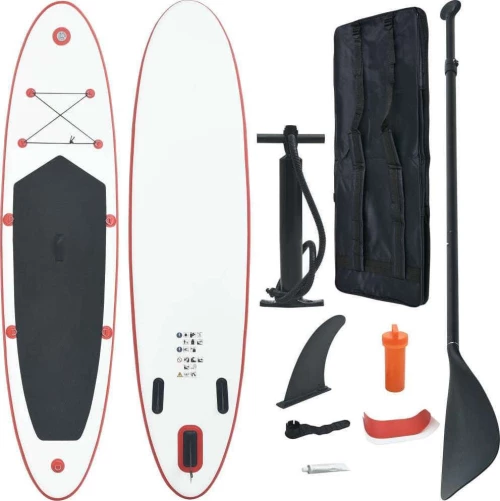 Σετ Σανίδας Stand Up Paddle / Surf Φουσκωτό Κόκκινο και Λευκό