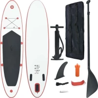 Σετ Σανίδας Stand Up Paddle / Surf Φουσκωτό Κόκκινο και Λευκό