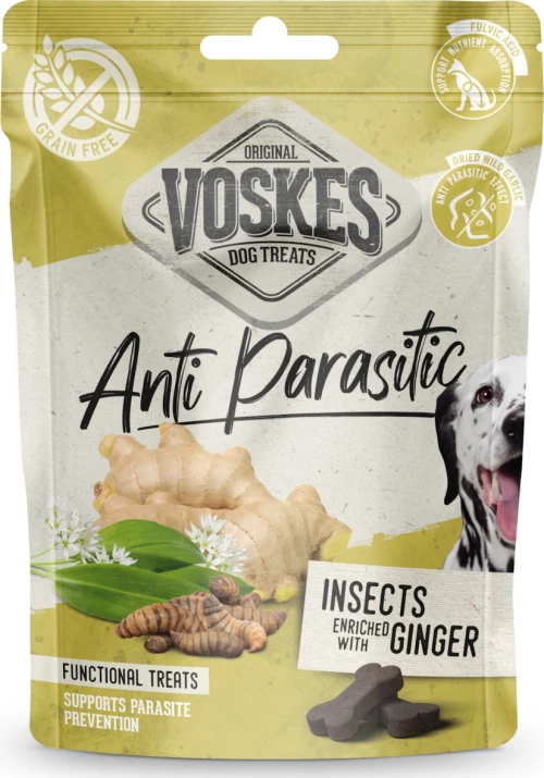 Voskes Voeders Functional Treats Antiparasitic με Έντομα & Τζιντζερ 150gr