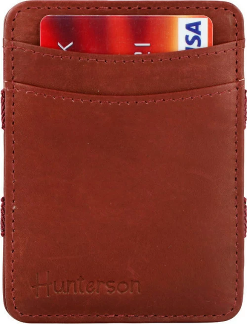 Hunterson Magic Wallet - Δερμάτινο Πορτοφόλι με RFID - Μπορντώ (Βυσσινί)