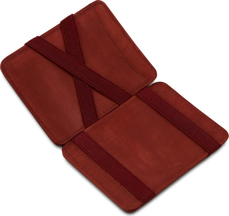 Hunterson Magic Wallet - Δερμάτινο Πορτοφόλι με RFID - Μπορντώ (Βυσσινί)