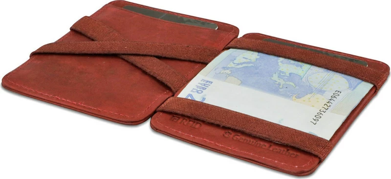 Hunterson Magic Wallet - Δερμάτινο Πορτοφόλι με RFID - Μπορντώ (Βυσσινί)