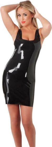 Rimba Latex Play Sleeveless Dress Black