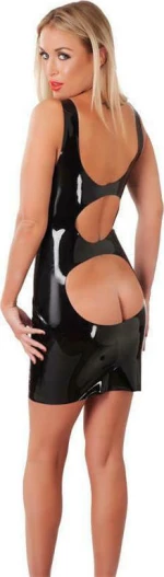 Rimba Latex Play Sleeveless Dress Black