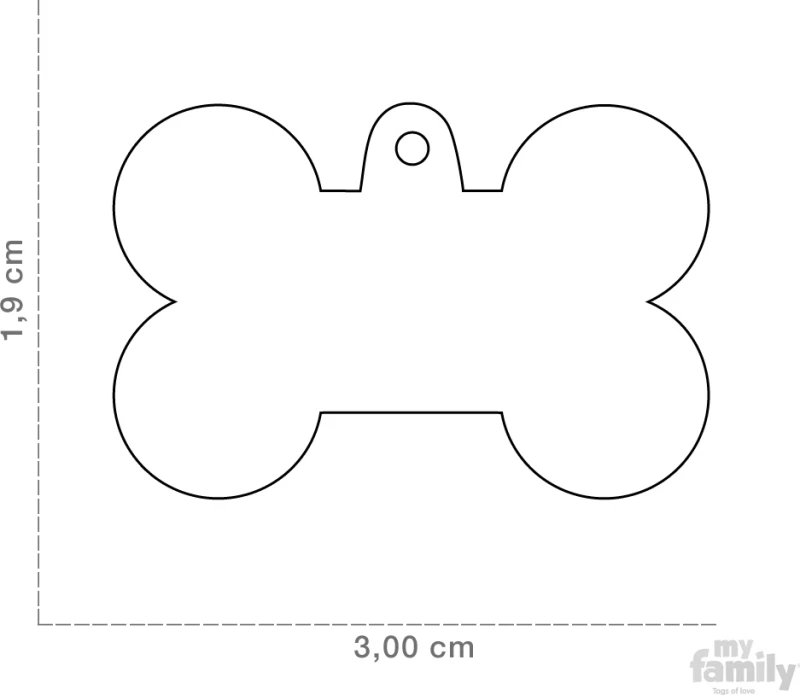 My Family Glam Small Bone Γαλάζιο Ταυτότητα 3x2cm