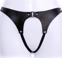 BDSM Ανδρικό δερμάτινο εσώρουχο με άνοιγμα