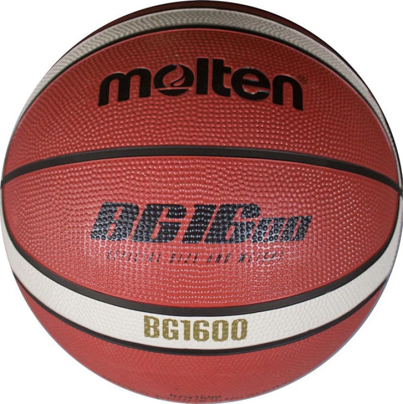 Molten Rubber Cover Basketball No 5 B5G1600 Brown/Orange/Ivory