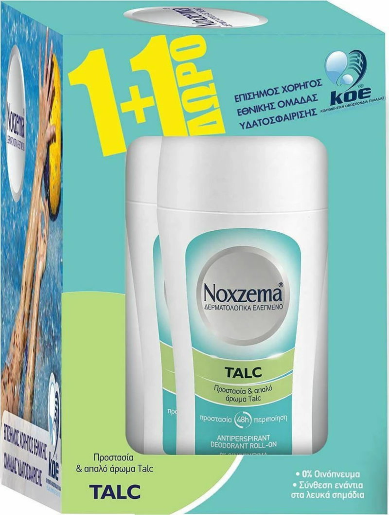 Noxzema Talc 48h Antiperspirant Deodorant Roll-On 2 x 50ml