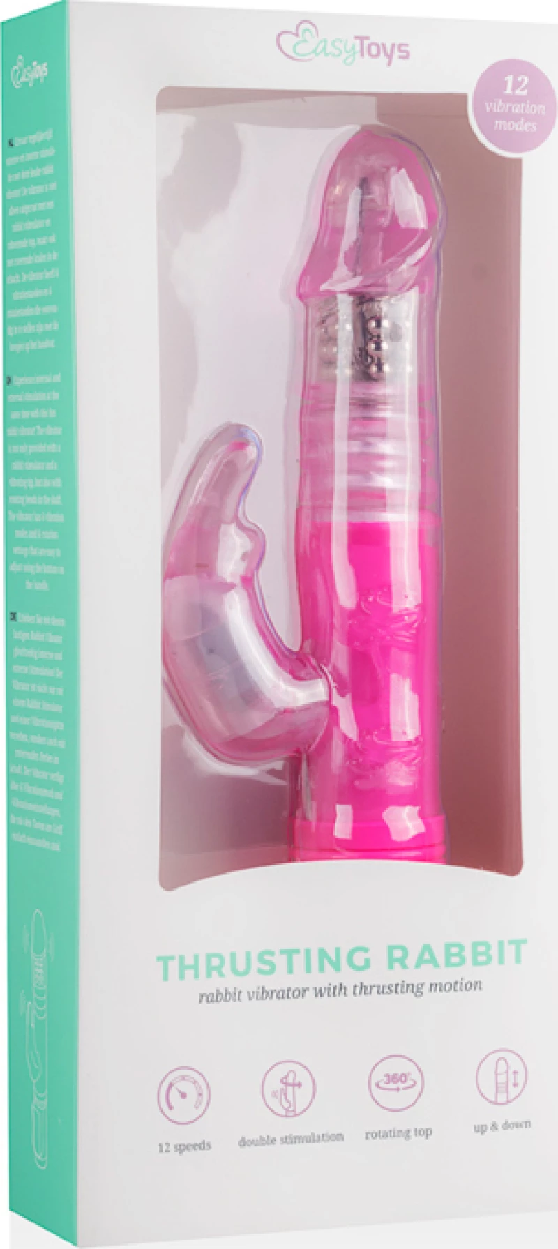 Easytoys Thrusting Rabbit 25cm Pink