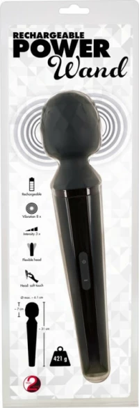 You2Toys Rechargeable Power Wand Black 31cm