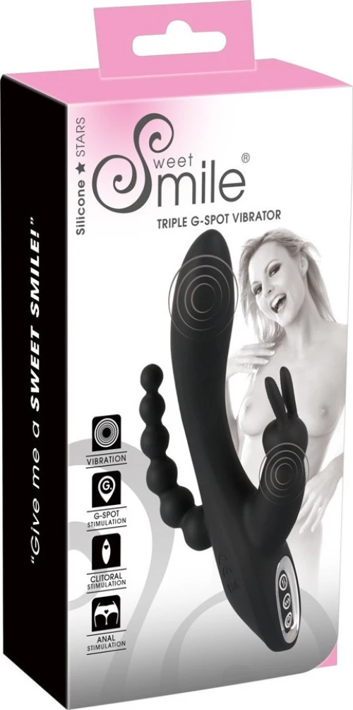 You2Toys Sweet Smile Silicone Stars Triple G-spot Vibrator Black