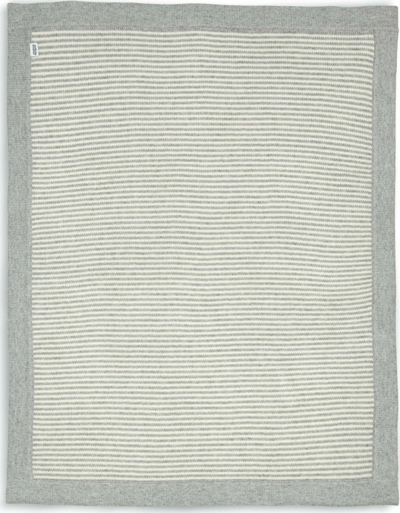 Mamas & Papas Κουβέρτα Αγκαλιάς & Λίκνου Stripe Πλεκτή 70x90cm Grey & White