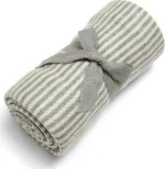 Mamas & Papas Κουβέρτα Αγκαλιάς & Λίκνου Stripe Πλεκτή 70x90cm Grey & White