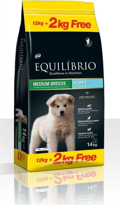 Equilibrio Puppy Medium Chicken 12kg+2kg