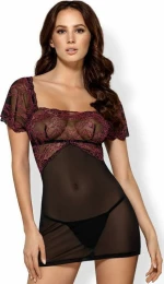 Obsessive Sedusia Sensual Chemise & Thong Black