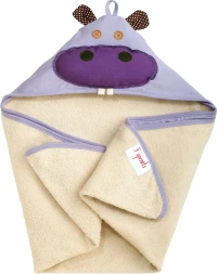 3 Sprouts - Hooded Towl - Purple Hippo