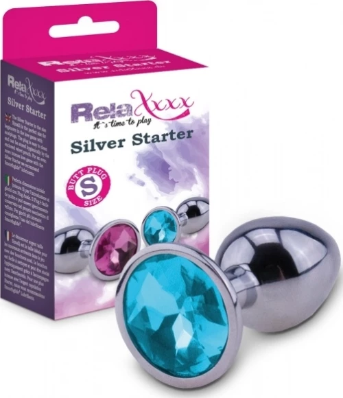 You2Toys Rose Butt Plug Silver/Blue 7cm