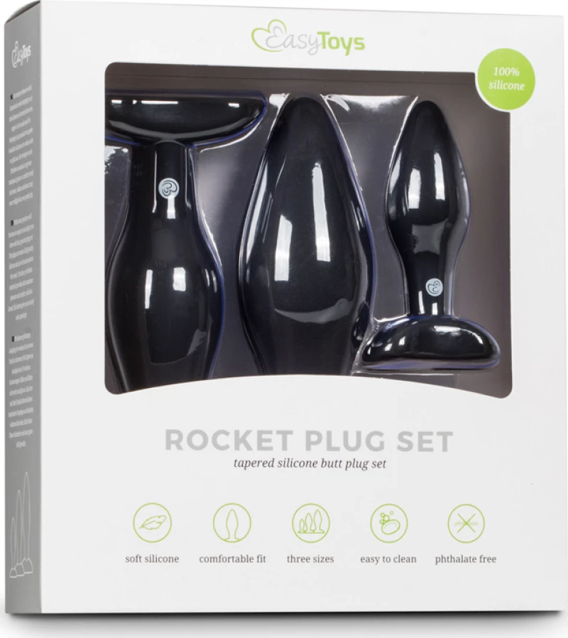 Easytoys Silicone Buttplug Set Black