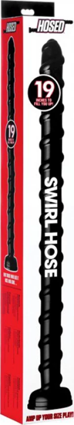 Hosed Swirl Anal Snake Black 48cm