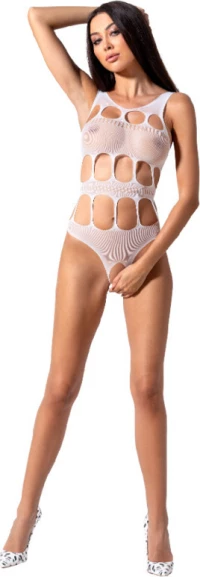 Passion BS083 Crotchless Bodystocking Teddy White