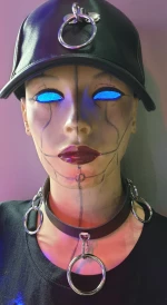 HANDMADE FETISH LEATHER CHOKER BLACK WITH 3 RINGS