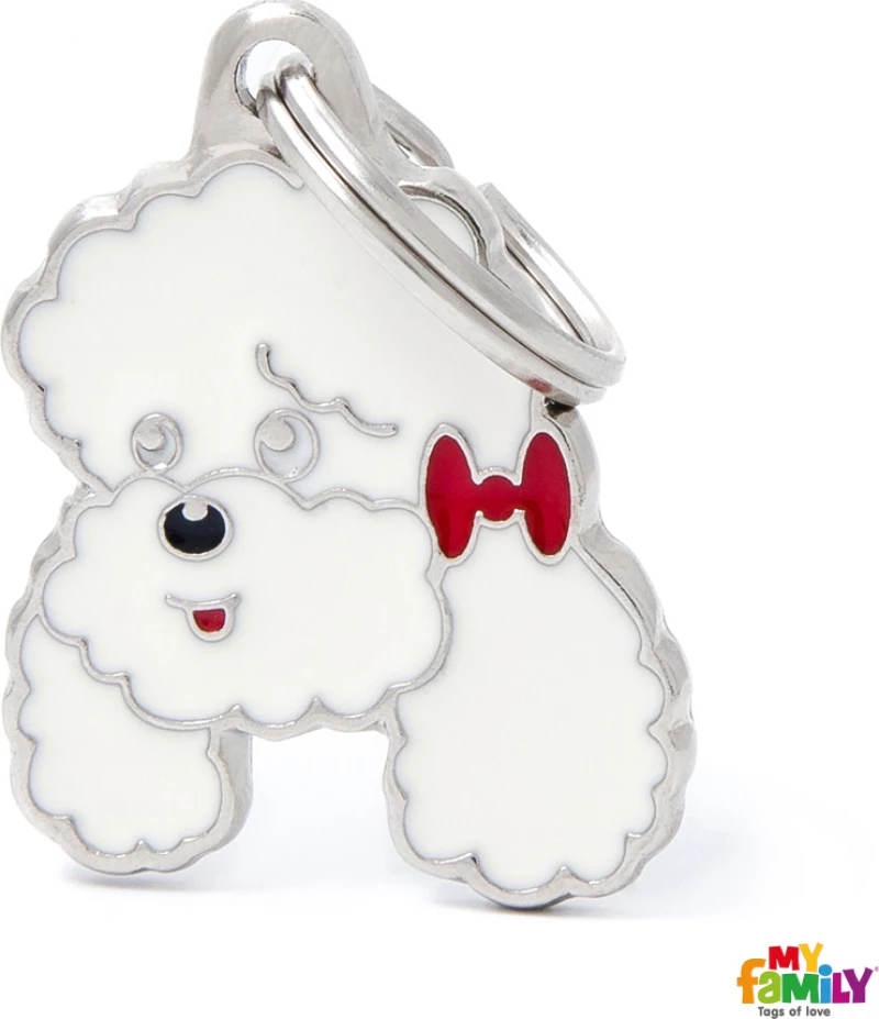 My Family Friends White Poodle Ταυτότητα Μενταγιόν