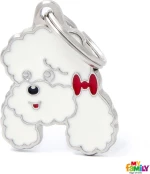My Family Friends White Poodle Ταυτότητα Μενταγιόν