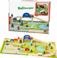Zita Toys Ξύλινος Αυτοκινητόδρομος Με Σπίτια