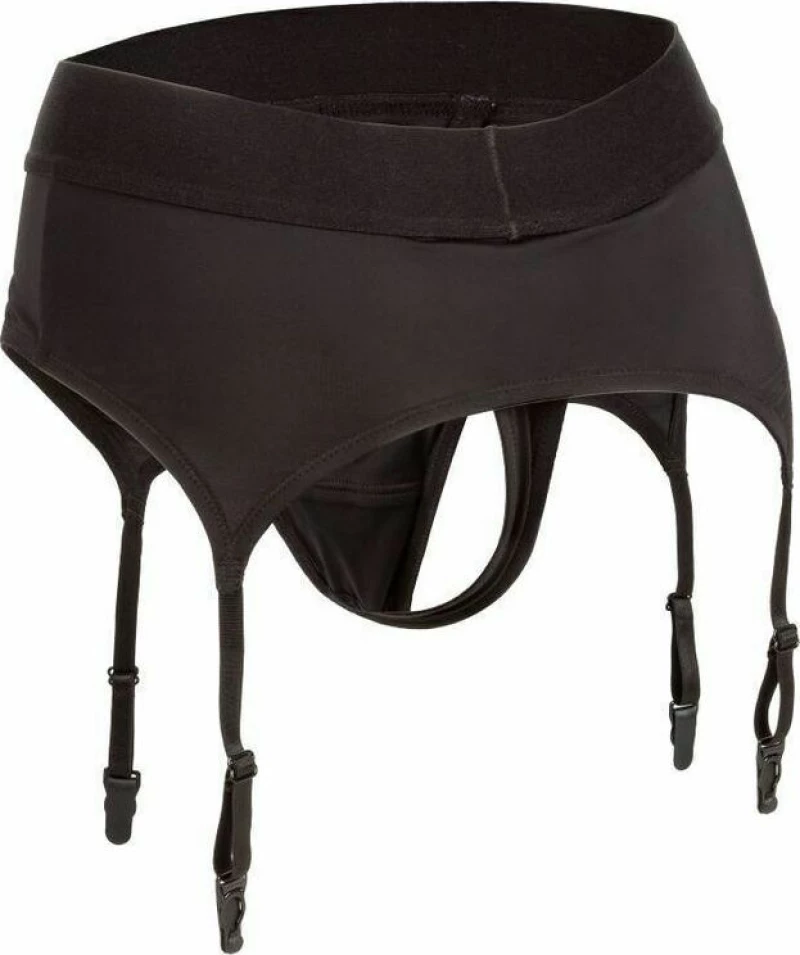 Calexotics Boundless Thong with Garter Black
