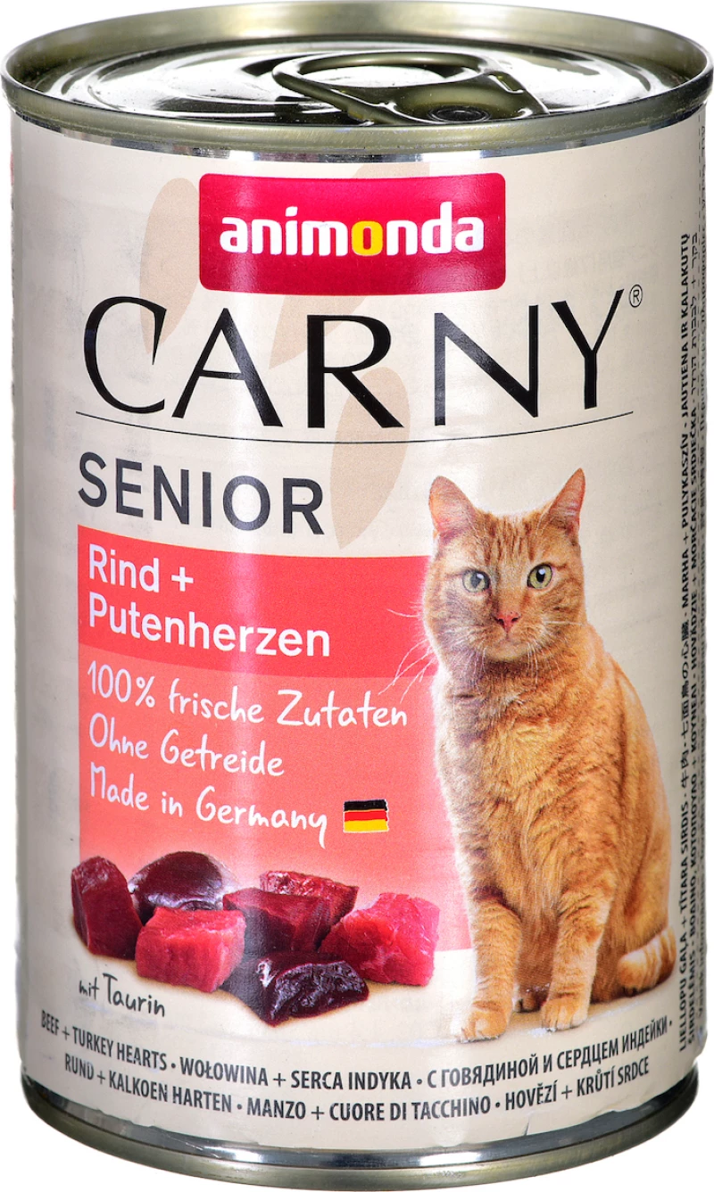 Animonda Carny Senior Βοδινό / Καρδιές Γαλοπούλας 400gr