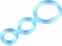 Clear Blue Triple Cock Rings