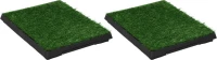 vidaXL Τουαλέτα Για Κατοικίδιο Πράσινη Χλόη 63x50x7cm Με Δίσκο 2τμχ