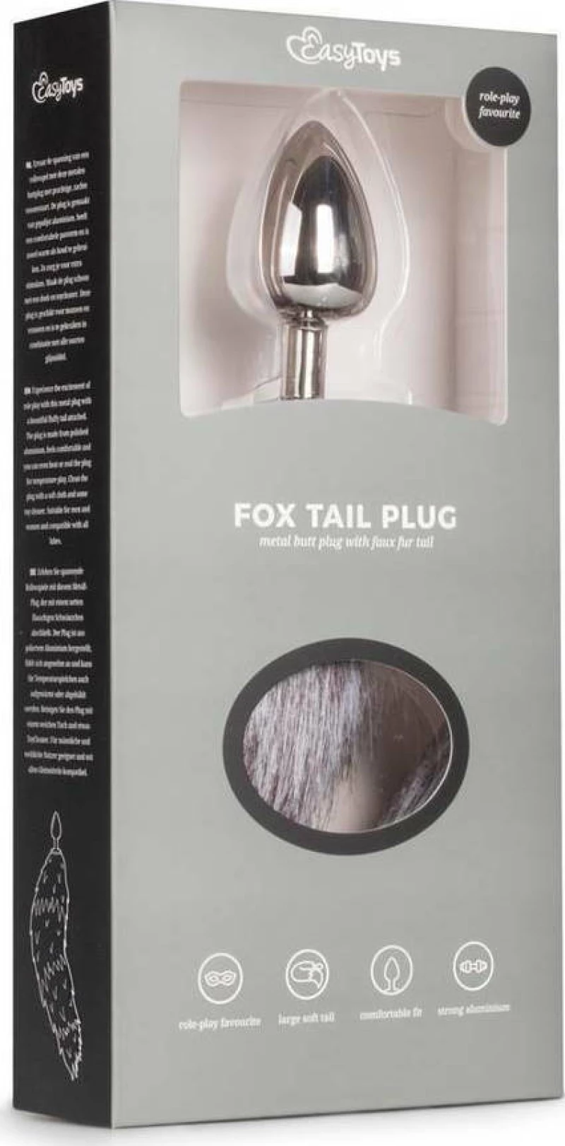Easytoys Plug Foxtail 4 Silver / Grey