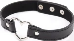 FETISH ADDICT COLLAR WITH HEART SHAPED HOOP ADJUSTABLE 41.5cm BLACK - ΚΟΛΑΡΟ ΜΕ ΚΑΡΔΙΑ ΜΑΥΡΟ