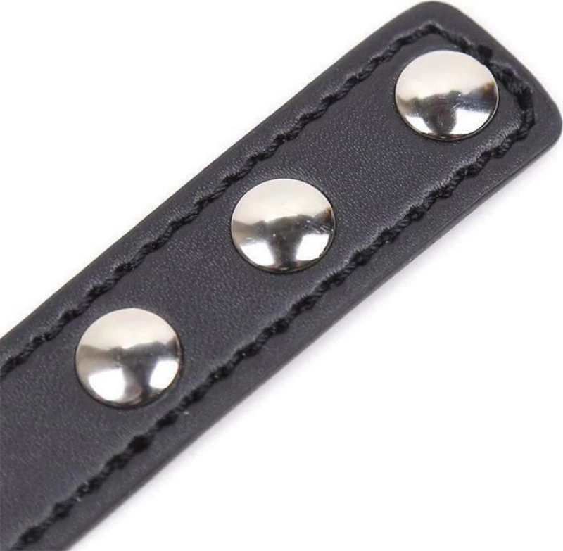 FETISH ADDICT COLLAR WITH HEART SHAPED HOOP ADJUSTABLE 41.5cm BLACK - ΚΟΛΑΡΟ ΜΕ ΚΑΡΔΙΑ ΜΑΥΡΟ