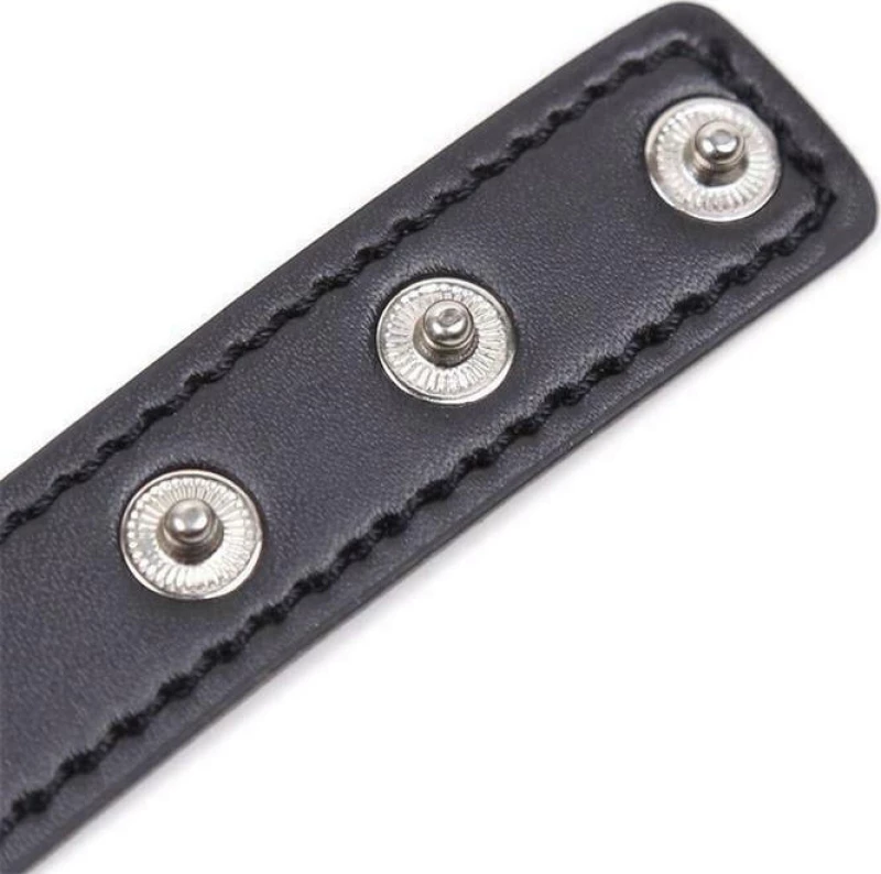 FETISH ADDICT COLLAR WITH HEART SHAPED HOOP ADJUSTABLE 41.5cm BLACK - ΚΟΛΑΡΟ ΜΕ ΚΑΡΔΙΑ ΜΑΥΡΟ