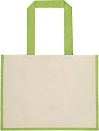 Ubag Sunset Δίχρωμη Τσάντα 100% Βαμβάκι 42X33X20Εκ 28L Natural/Apple Green
