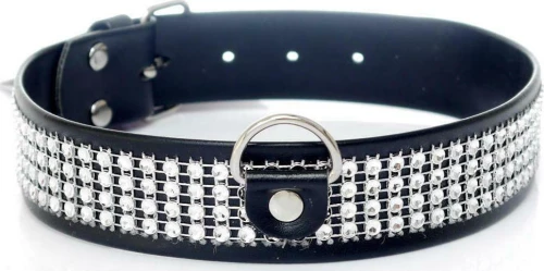 Collar With Crystals 3 Cm Silver