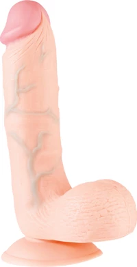 Dream Toys Real Stuff Duo Density Cock with Balls 20.3cm Flesh