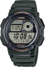 Casio AE-1000W-3AVEF Youth-Digital Khaki Rubber Strap