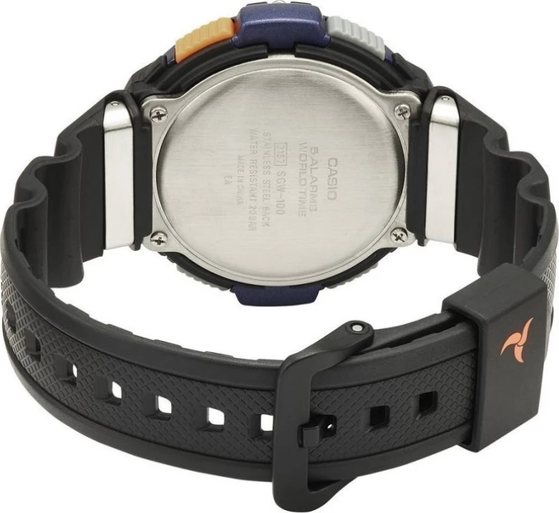 Casio Sport Black Rubber Strap Sgw-100-2Ber
