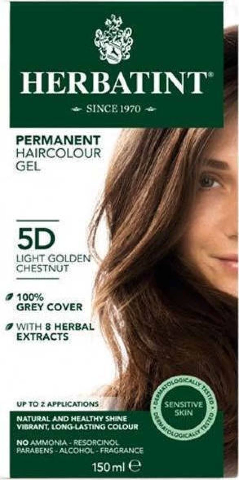 Herbatint Permanent Haircolor Gel 5D Καστανό Ανοικτό Χρυσαφί